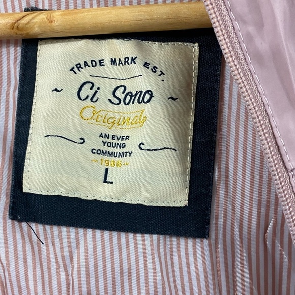 Ci Sono Original Light Pink Womens Size Large Hooded Rain Jacket - Picture 9 of 14